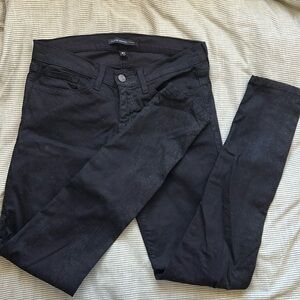 Flying Monkey black sheen skinny jeans low rise